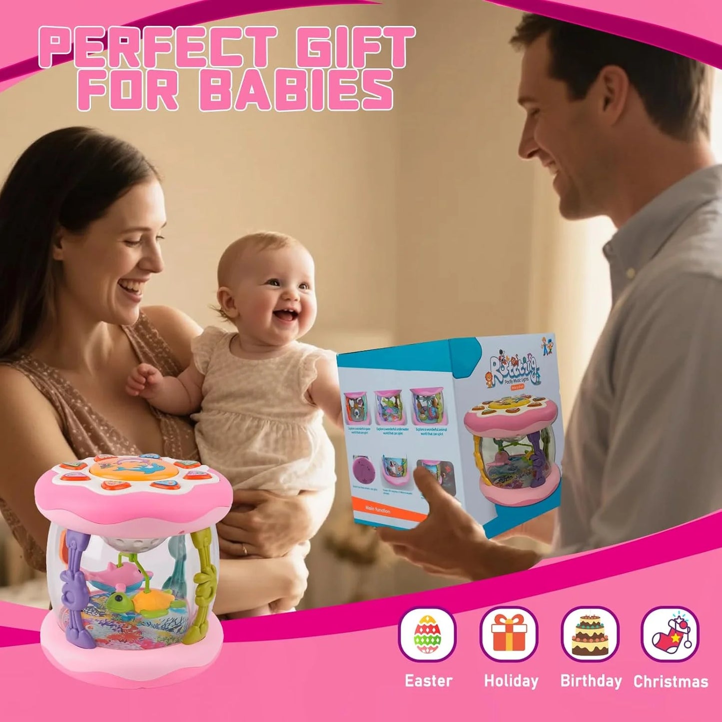 Interactive Music Light Roller Toy