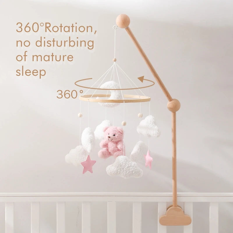 Crib Mobile Rattle Toy — Musical Baby Cot Mobile with Lights for Newborns