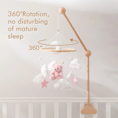Crib Mobile Rattle Toy — Musical Baby Cot Mobile with Lights for Newborns