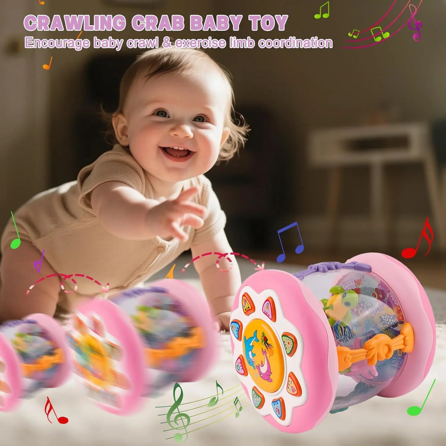 Interactive Music Light Roller Toy