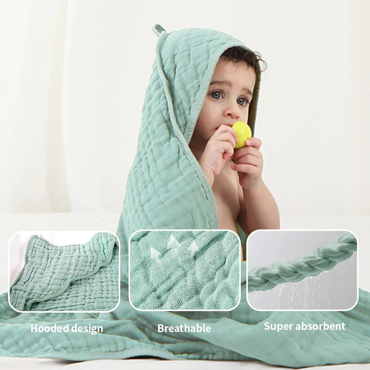 Cotton Hooded Baby Bath Towel