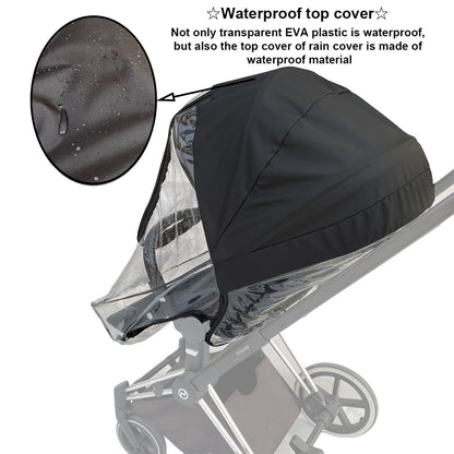 Universal Stroller Rain Cover - Windproof Transparent EVA Shield