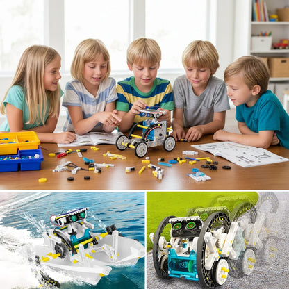 13-in-1 Solar Robot Kit | STEM Science Toy for Kids — Build 13 Solar Models