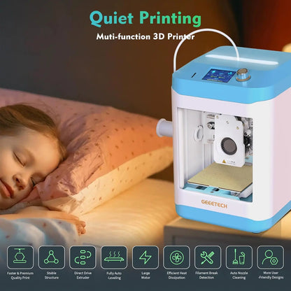 Geeetech M1S Kids 3D Printer — WiFi + Auto-Leveling, Ready Out of the Box