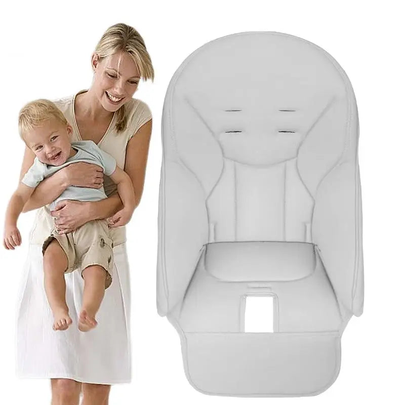 PU Leather High Chair Cushion — Wipe-Clean, Universal Fit