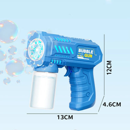 Automatic Bubble Machine Gun — 6-Hole, LED Lights (Ages 3+)