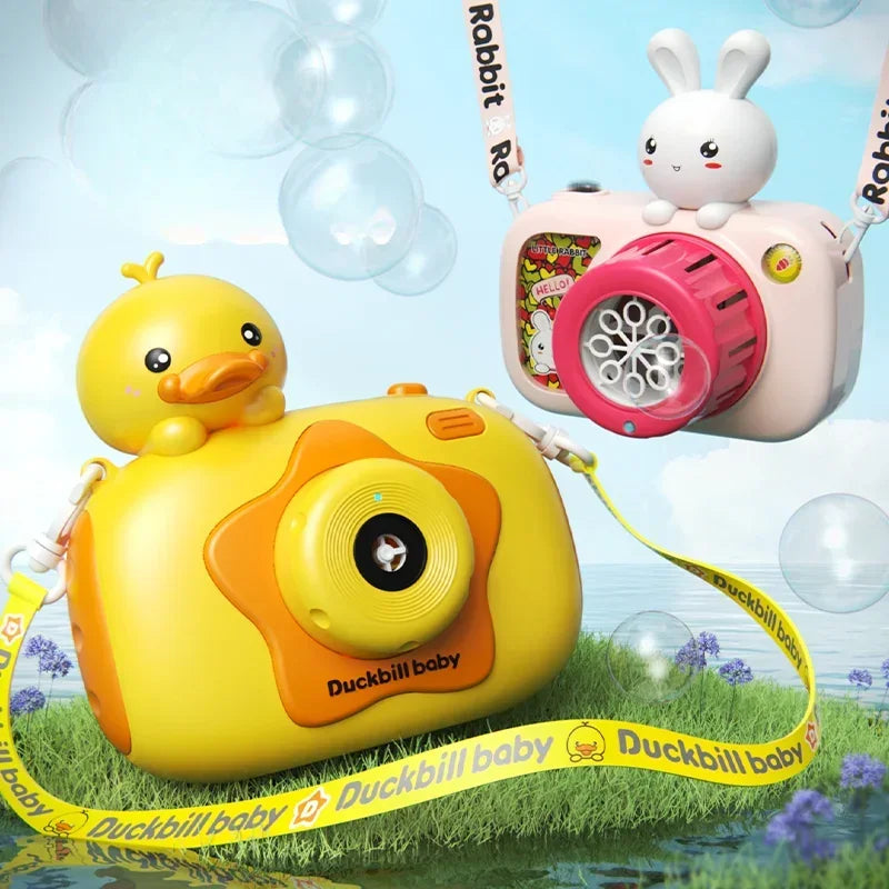 Portable Bubble Camera Toy for Kids — Automatic Bubble Blower with Lights & Music