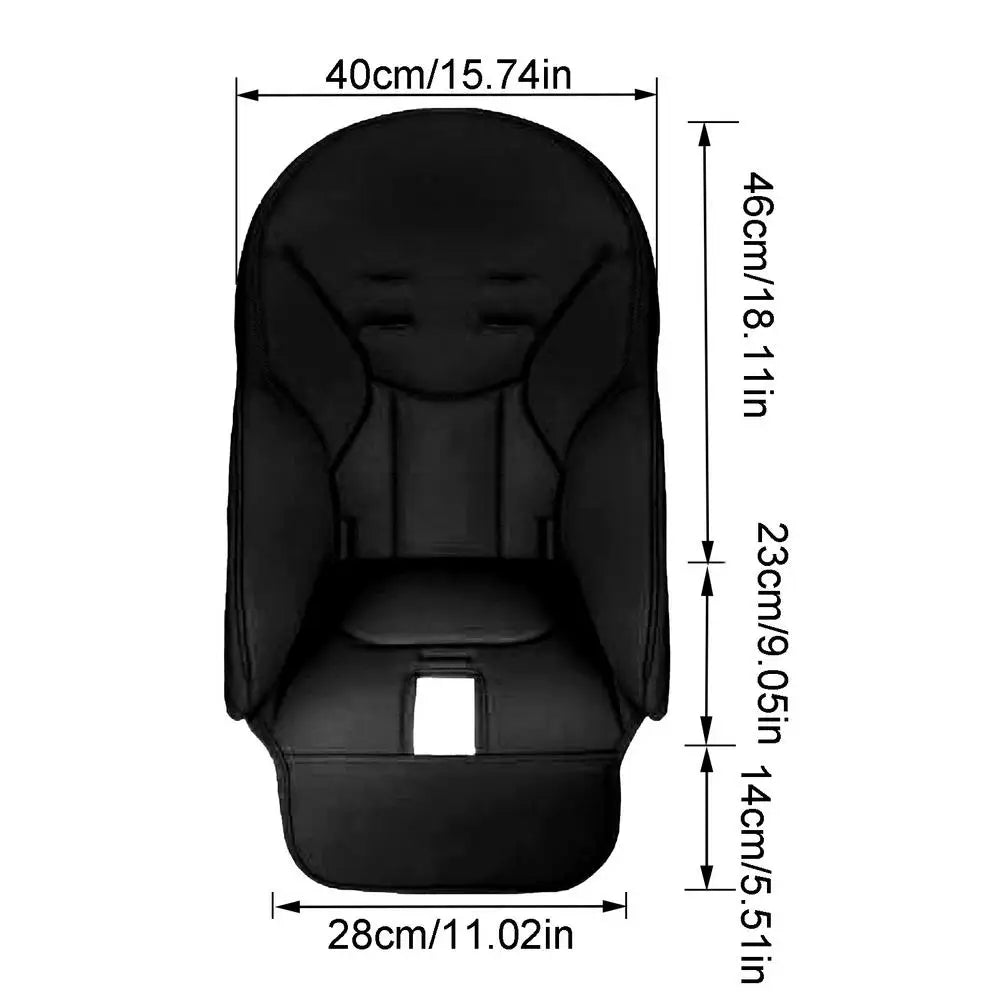 PU Leather High Chair Cushion — Wipe-Clean, Universal Fit