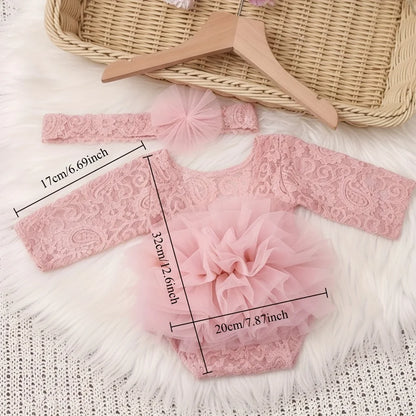 Newborn Lace Headband & Bodysuit Set