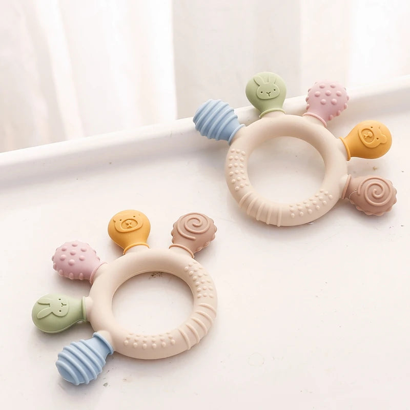Silicone Teether Ring for 0-12 Months