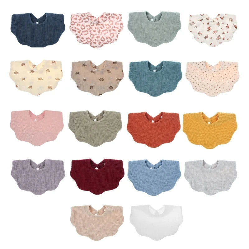 Cotton Baby Bandana Bib 5-Pack — Soft, Absorbent, Snap Closure