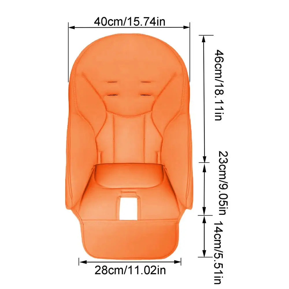 PU Leather High Chair Cushion — Wipe-Clean, Universal Fit