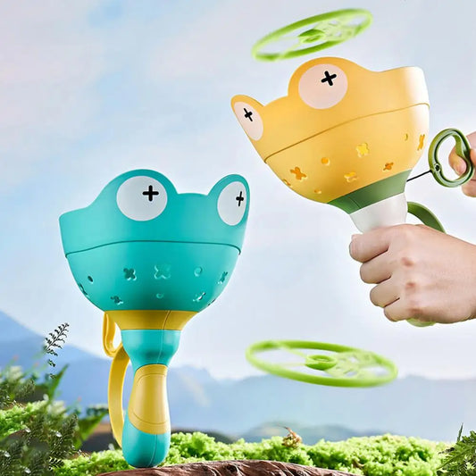 Flying Saucer Launcher Toy — Light-Up UFO Disc Shooter for Kids Outdoor Play
