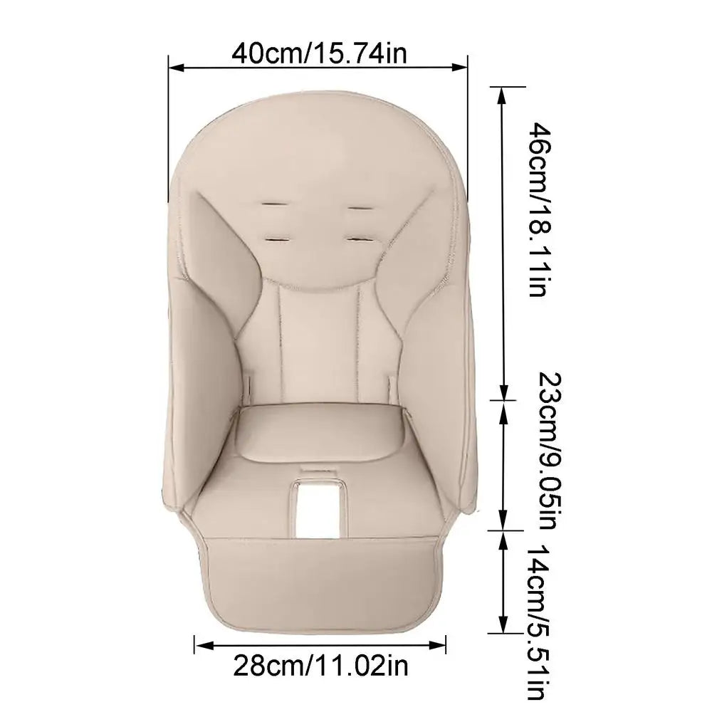 PU Leather High Chair Cushion — Wipe-Clean, Universal Fit