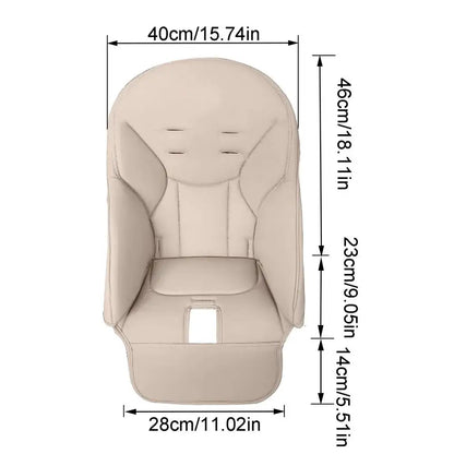 PU Leather High Chair Cushion — Wipe-Clean, Universal Fit