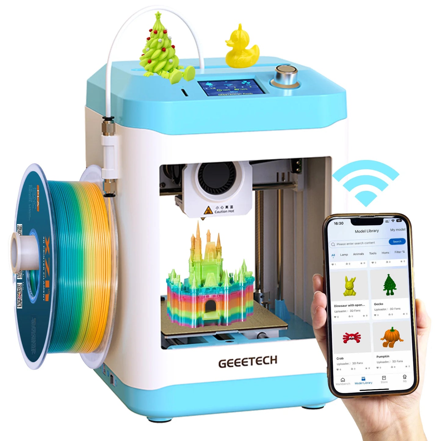 Geeetech M1S Kids 3D Printer — WiFi + Auto-Leveling, Ready Out of the Box