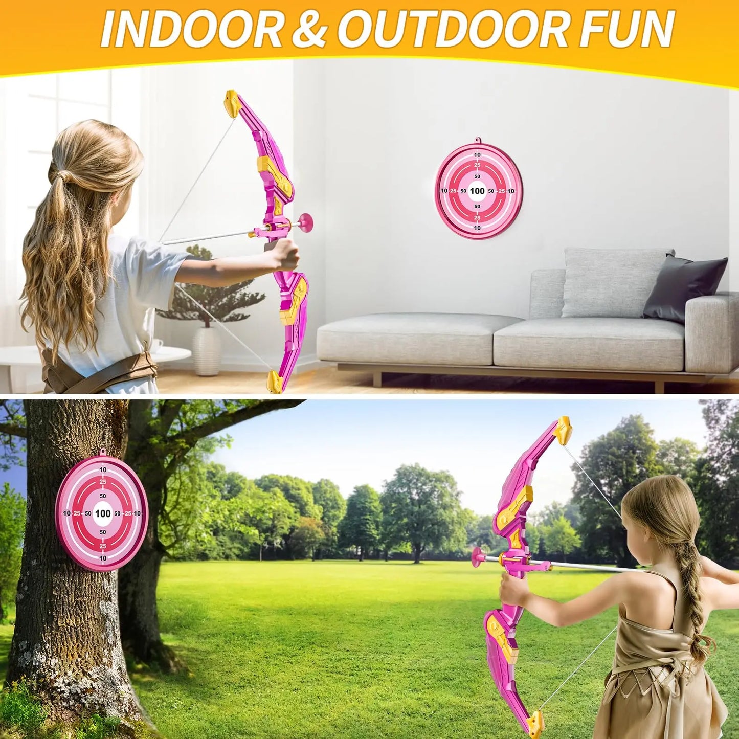 Kids Bow and Arrow Set — Safe Foam-Tip Archery Toy for Boys & Girls Ages 3+