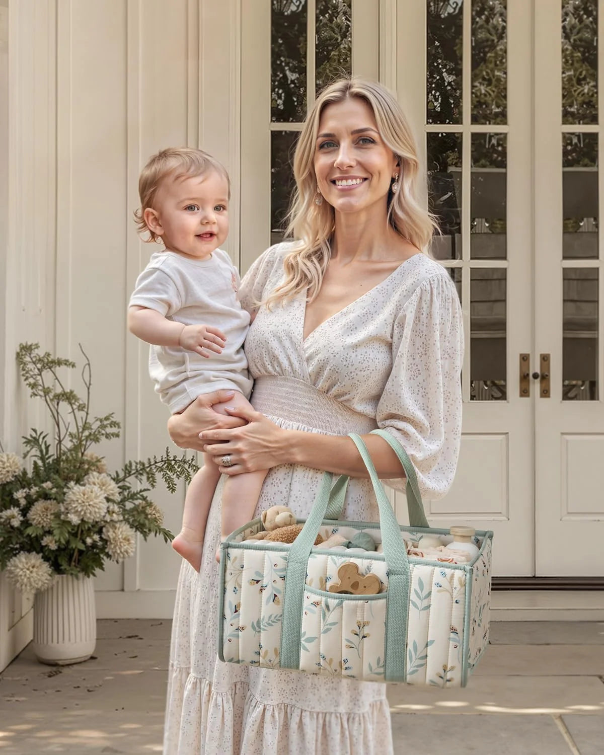Floral Diaper Caddy Organizer