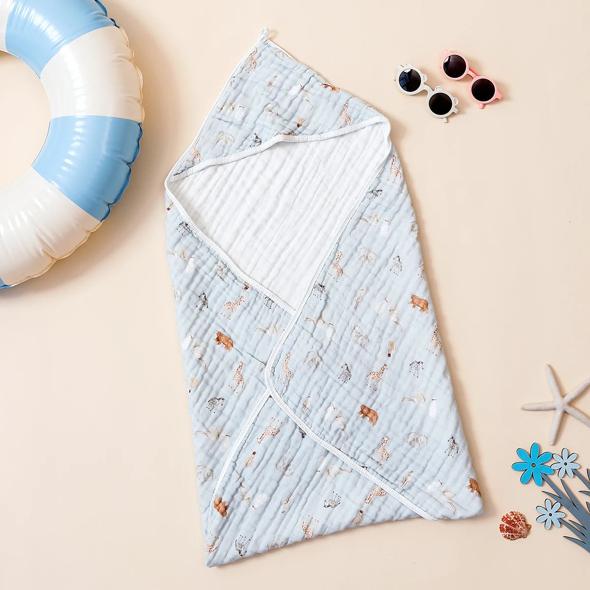 Cotton Hooded Baby Bath Towel
