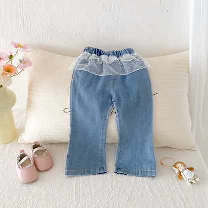Girls Flared Denim Pant