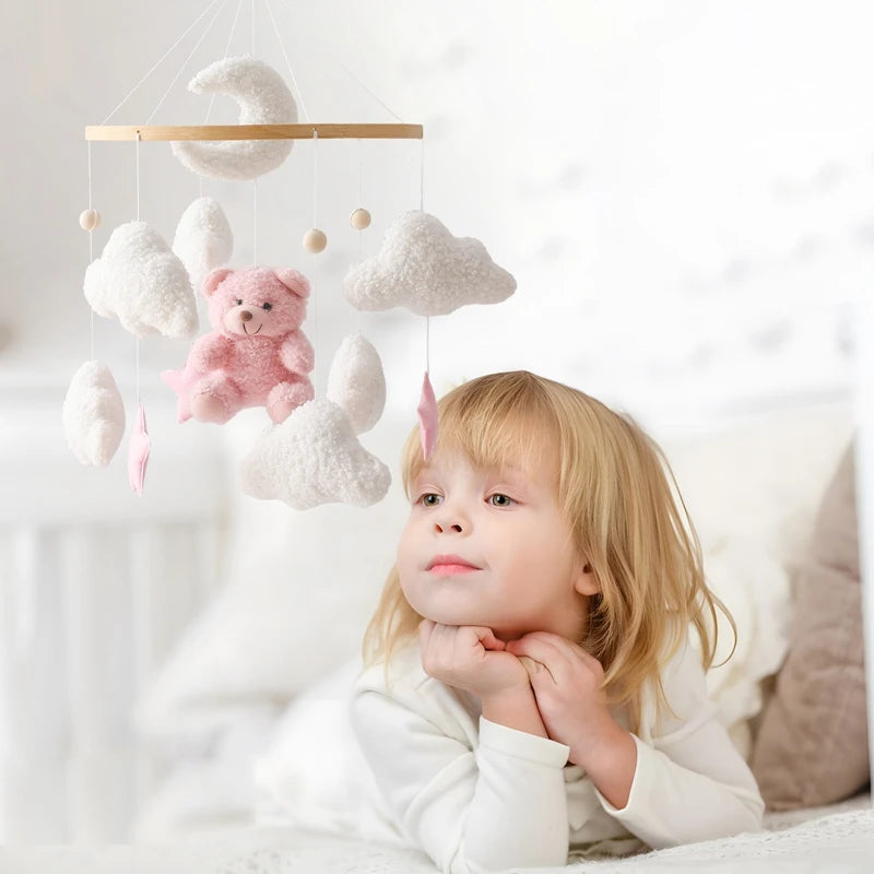 Crib Mobile Rattle Toy — Musical Baby Cot Mobile with Lights for Newborns