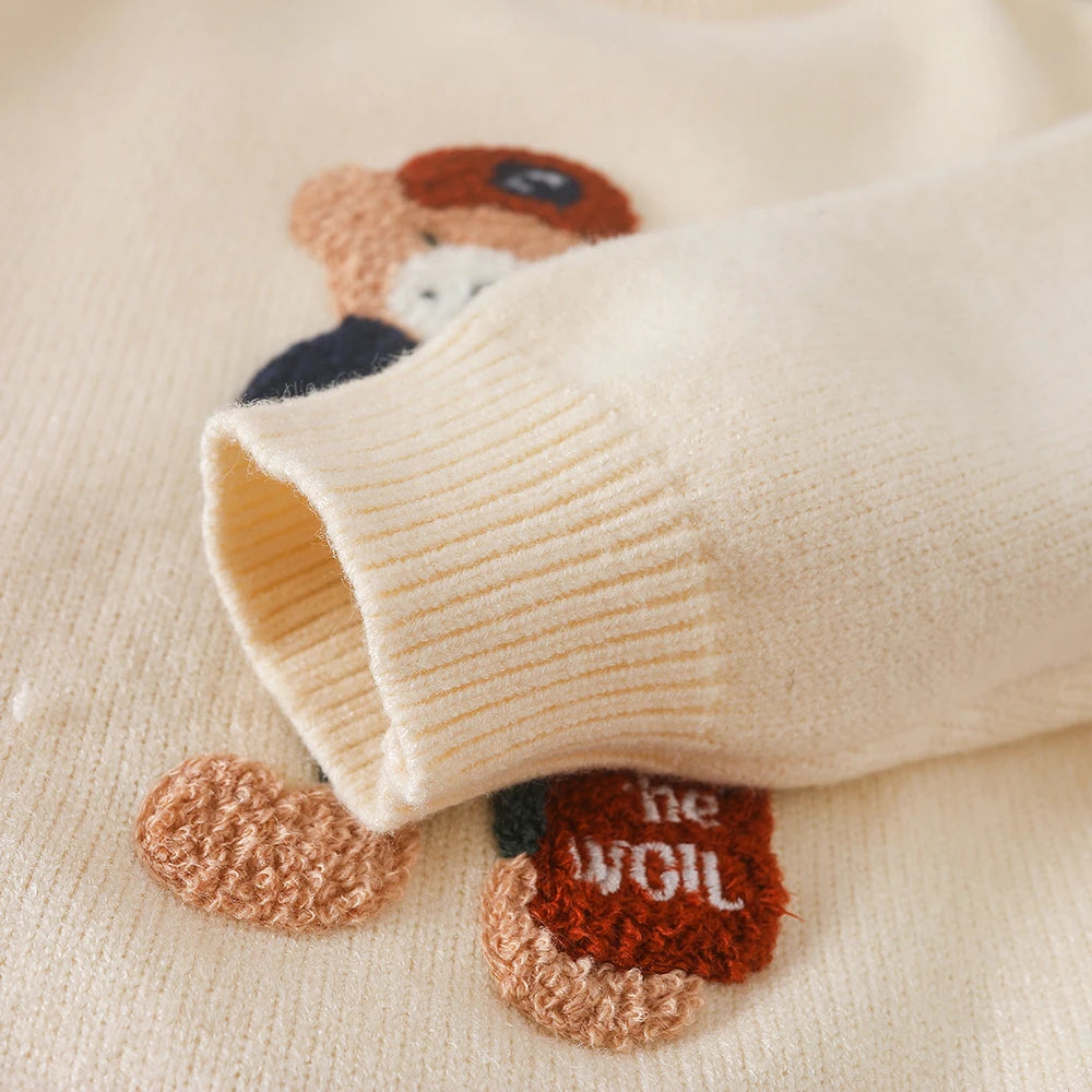 Girls Cartoon Knit Sweater