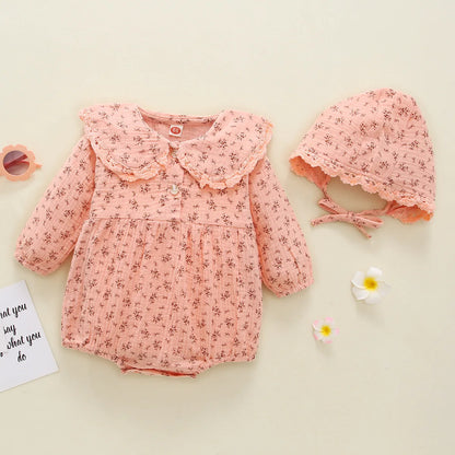 Autumn Baby Girl Romper & Hat