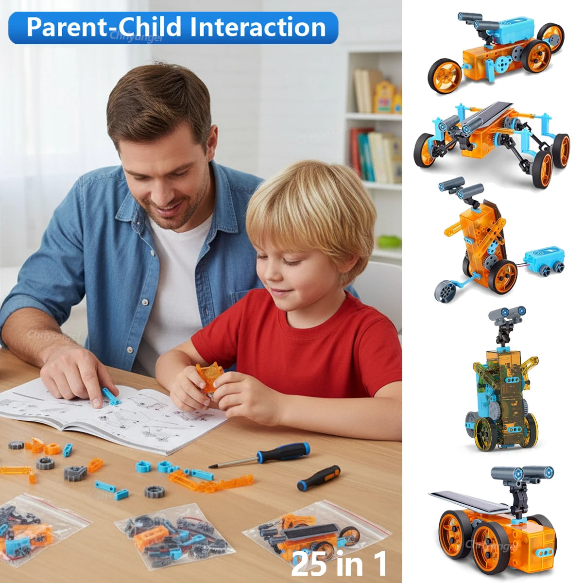 13-in-1 Solar Robot Kit | STEM Science Toy for Kids — Build 13 Solar Models