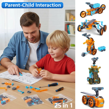 13-in-1 Solar Robot Kit | STEM Science Toy for Kids — Build 13 Solar Models