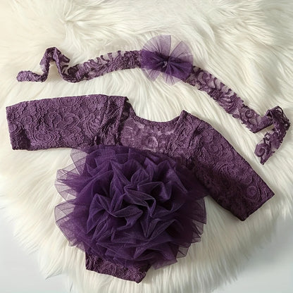 Newborn Lace Headband & Bodysuit Set