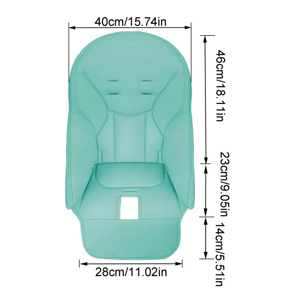 PU Leather High Chair Cushion — Wipe-Clean, Universal Fit