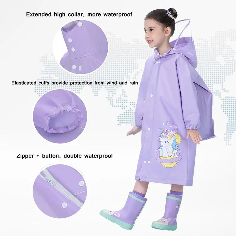 Kids Waterproof Raincoat Poncho