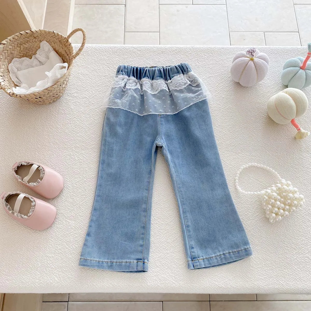 Girls Flared Denim Pant