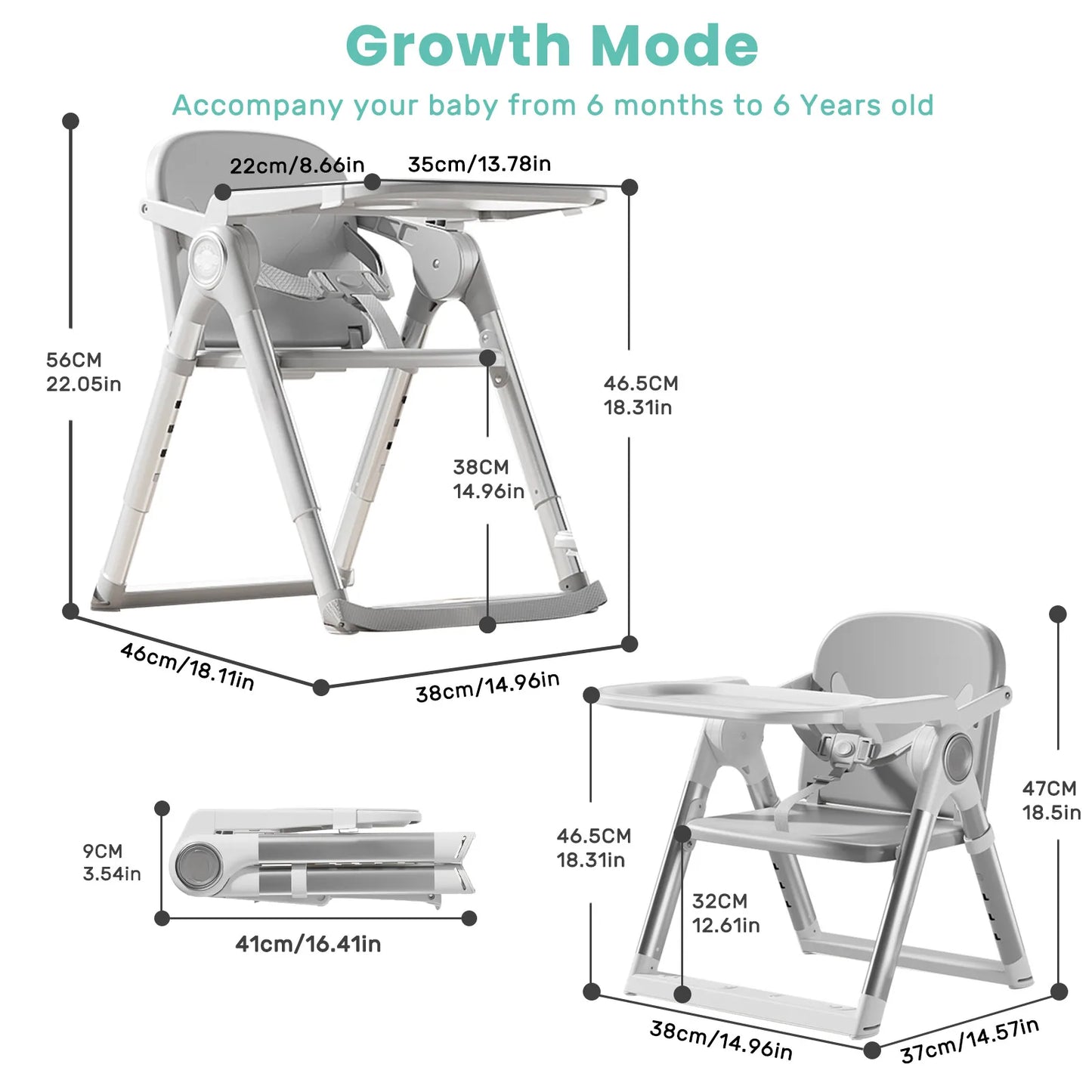Folding Baby Booster High Chair