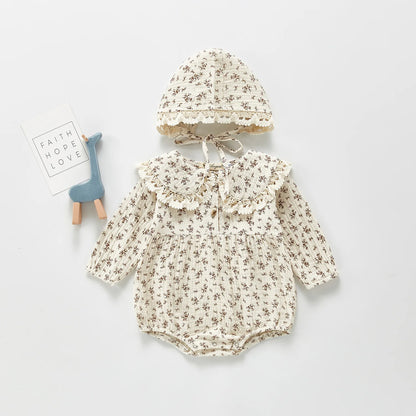Autumn Baby Girl Romper & Hat