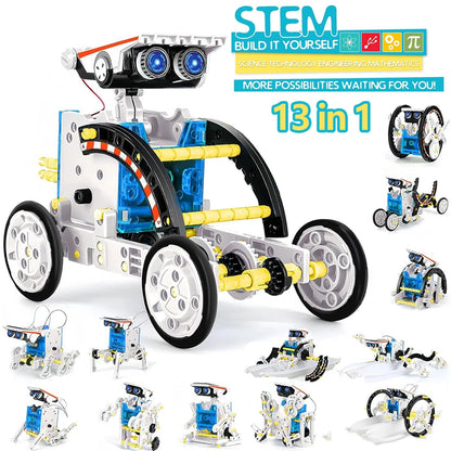 13-in-1 Solar Robot Kit | STEM Science Toy for Kids — Build 13 Solar Models