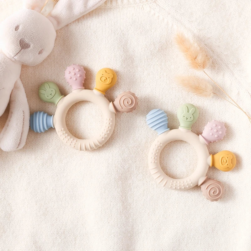 Silicone Teether Ring for 0-12 Months