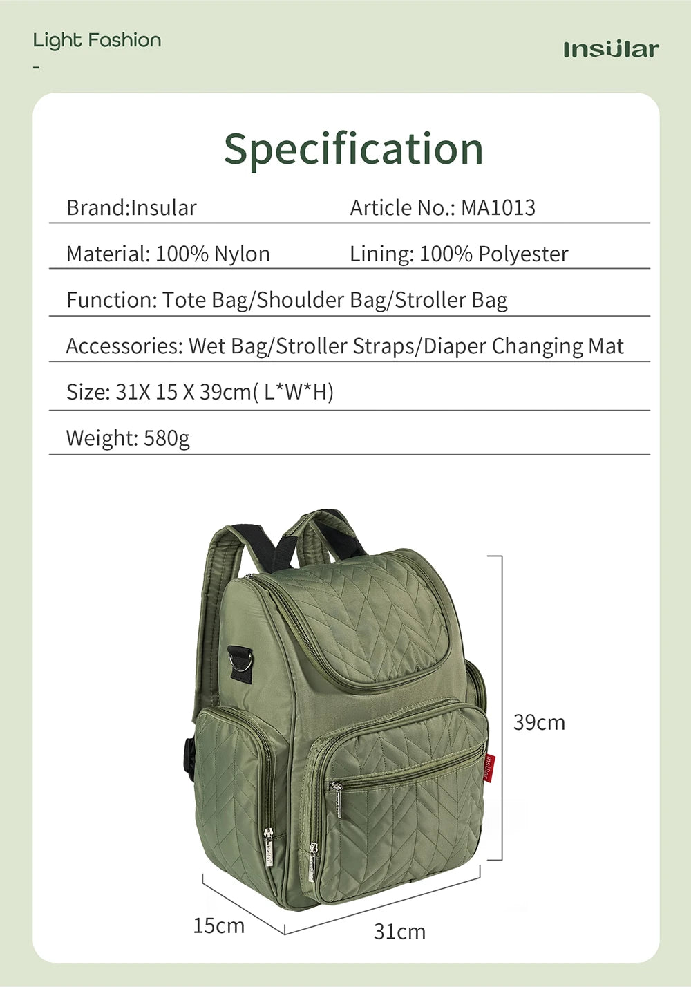 Fashion Baby Care Backpack