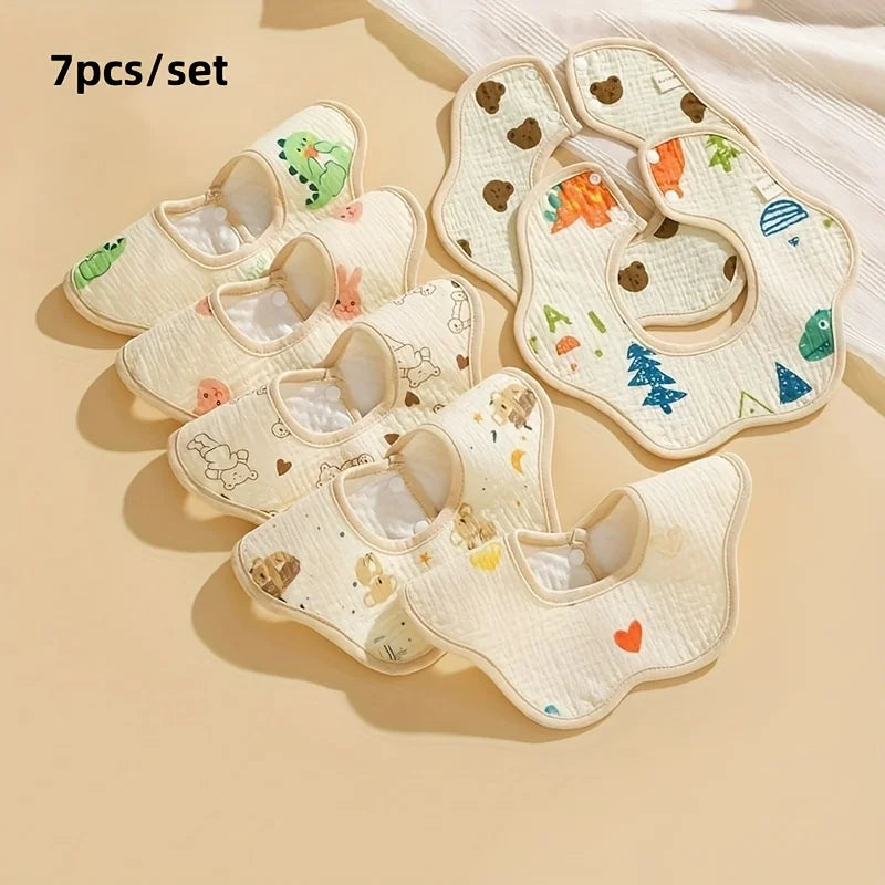 Waterproof Cotton Bib — Soft Absorbent Feeding Bib for Babies & Toddlers