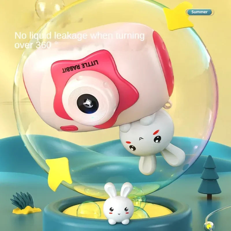 Portable Bubble Camera Toy for Kids — Automatic Bubble Blower with Lights & Music