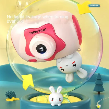 Portable Bubble Camera Toy for Kids — Automatic Bubble Blower with Lights & Music