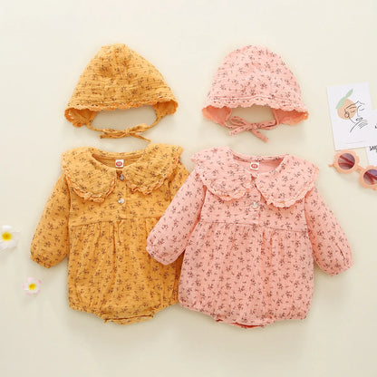Autumn Baby Girl Romper & Hat