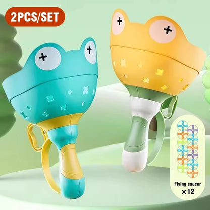 Flying Saucer Launcher Toy — Light-Up UFO Disc Shooter for Kids Outdoor Play