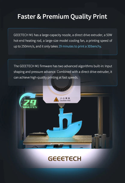 Geeetech M1S Kids 3D Printer — WiFi + Auto-Leveling, Ready Out of the Box