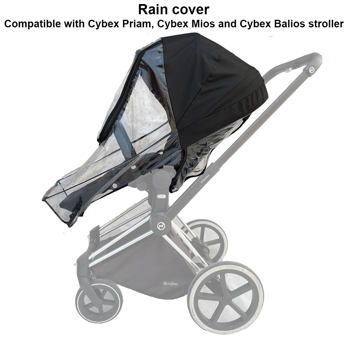 Universal Stroller Rain Cover - Windproof Transparent EVA Shield