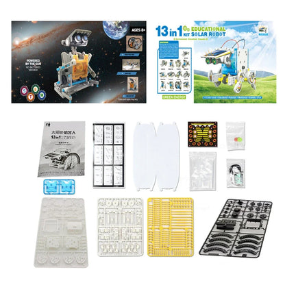 13-in-1 Solar Robot Kit | STEM Science Toy for Kids — Build 13 Solar Models
