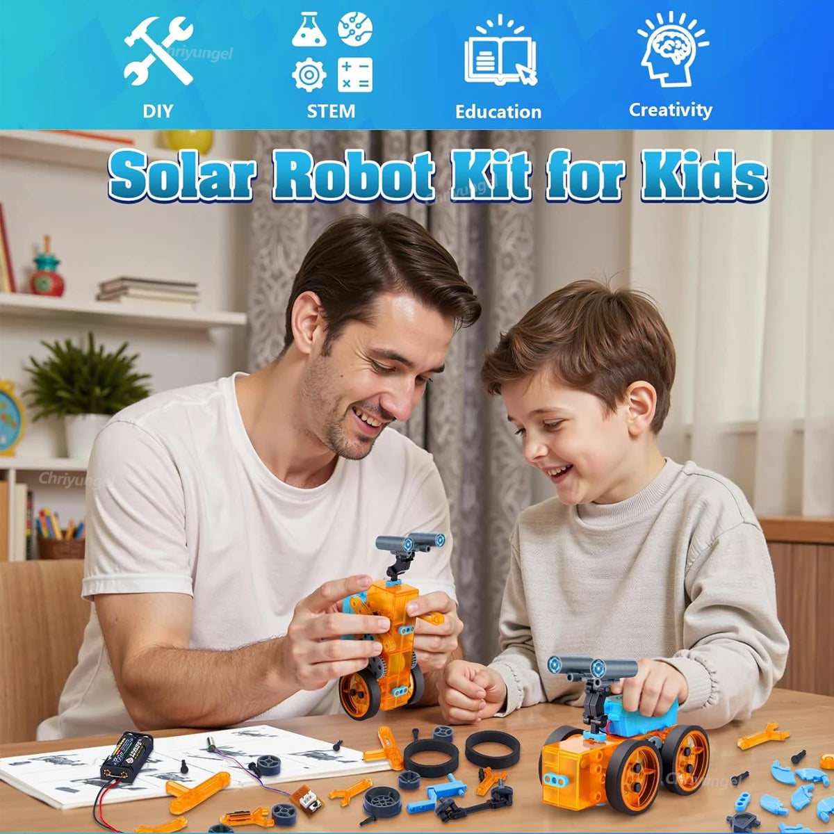 13-in-1 Solar Robot Kit | STEM Science Toy for Kids — Build 13 Solar Models