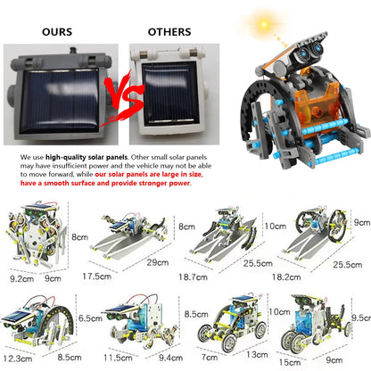 13-in-1 Solar Robot Kit | STEM Science Toy for Kids — Build 13 Solar Models