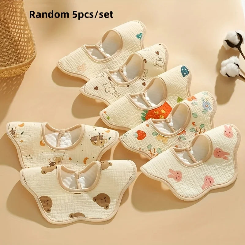 Waterproof Cotton Bib — Soft Absorbent Feeding Bib for Babies & Toddlers