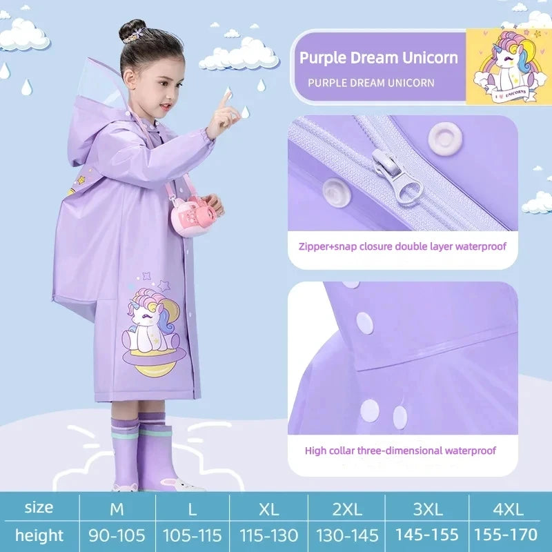 Kids Waterproof Raincoat Poncho
